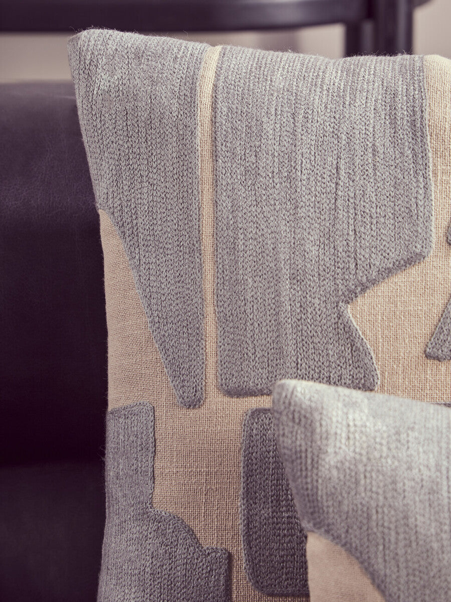 Natural and Grey Square Cushion | Bosie Ozella
