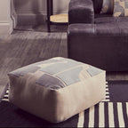 Natural and Grey Square Floor Cushion | Bosie Ozella