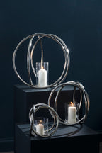 Large Silver Finish Candle Holder | Aura