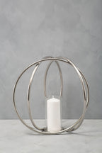 Large Silver Finish Candle Holder | Aura