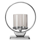 Small Silver Finish Candle Holder | Cirqua