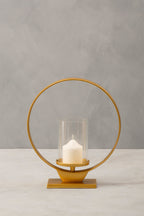 Medium Gold Finish Candle Holder | Cirqua