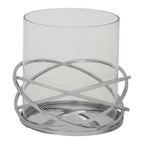 Large Silver Finish Candle Holder | Luna Twist