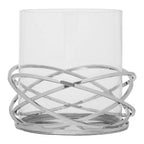 Large Silver Finish Candle Holder | Luna Twist