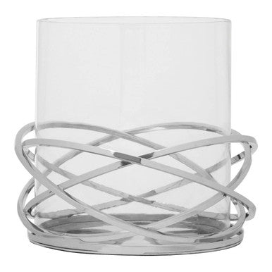 Large Silver Finish Candle Holder | Luna Twist