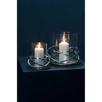 Large Silver Finish Candle Holder | Luna Twist