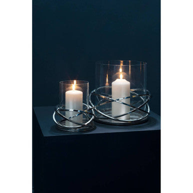 Large Silver Finish Candle Holder | Luna Twist