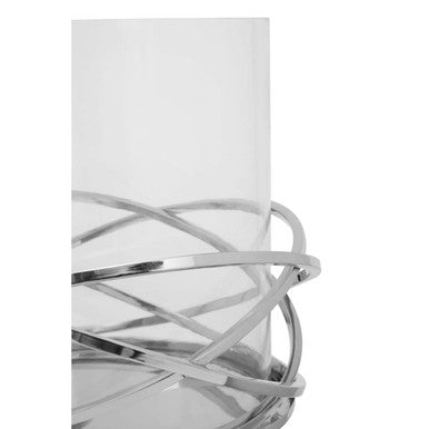 Large Silver Finish Candle Holder | Luna Twist
