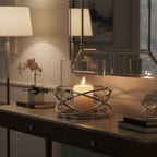 Large Silver Finish Candle Holder | Luna Twist