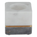 White and Grey Marble Tealight Holder | Kira