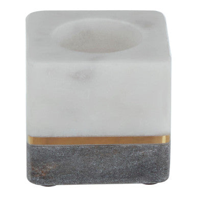 White and Grey Marble Tealight Holder | Kira