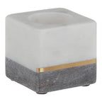 White and Grey Marble Tealight Holder | Kira