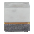 White and Grey Marble Tealight Holder | Kira