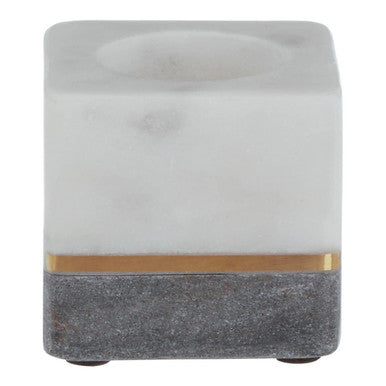 White and Grey Marble Tealight Holder | Kira