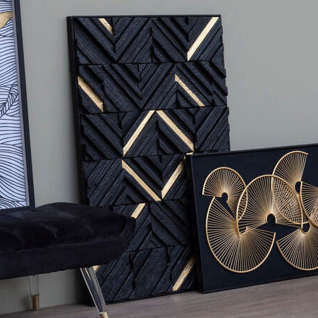 Modello Black Wood Carving Wall Art