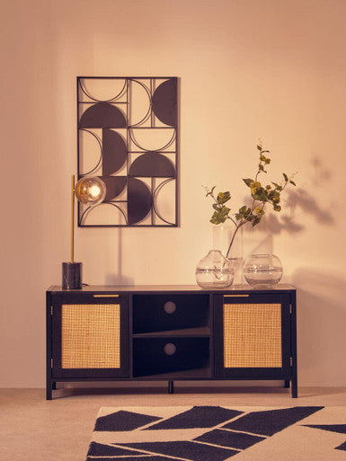 Black Finish Semicircle Design Wall Art | Trento