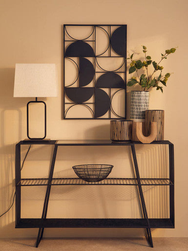 Black Finish Semicircle Design Wall Art | Trento