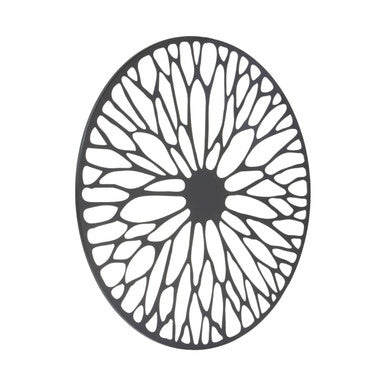 Large Black Metal Floral Design Wall Art | Trento