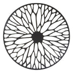 Large Black Metal Floral Design Wall Art | Trento