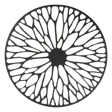 Large Black Metal Floral Design Wall Art | Trento