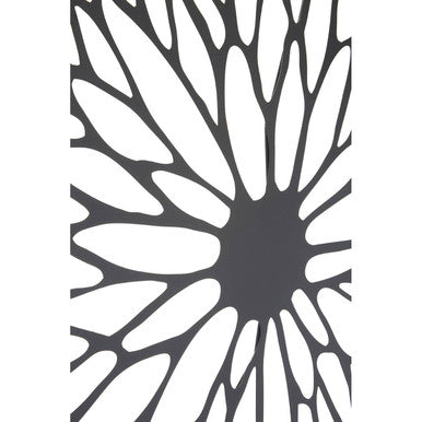 Large Black Metal Floral Design Wall Art | Trento