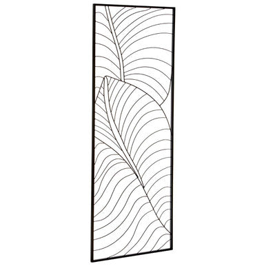 Large Black Leaf Design Wall Art | Trento