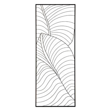 Large Black Leaf Design Wall Art | Trento