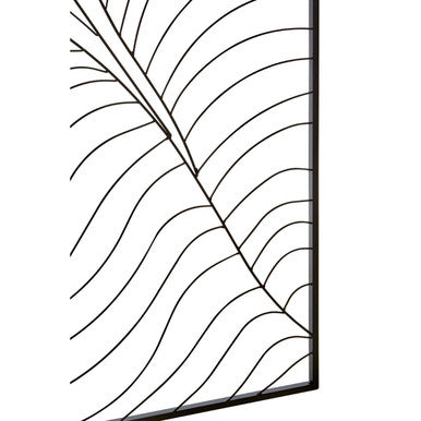 Large Black Leaf Design Wall Art | Trento