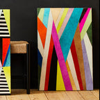 Genuine Leather Striped Wall Art | Safira