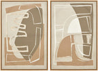 Set of 2 Neutral Abstract Canvas Wall Art | Astratto