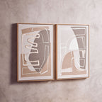Set of 2 Neutral Abstract Canvas Wall Art | Astratto