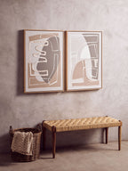 Set of 2 Neutral Abstract Canvas Wall Art | Astratto