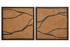 Set of 2 Brown and Black Textured Wall Art | Astratto