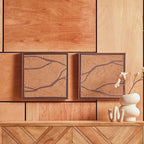 Set of 2 Brown and Black Textured Wall Art | Astratto
