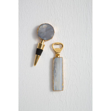Natural Bottle Opener and Stopper Set | Bowerbird Agata