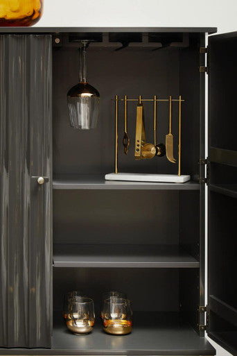 Marble and Gold Finish Bar Tool Stand | Omari