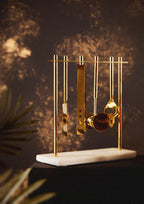 Marble and Gold Finish Bar Tool Stand | Omari
