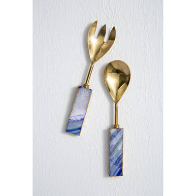 Blue Warm Metallic Serving Set | Bowerbird Agata