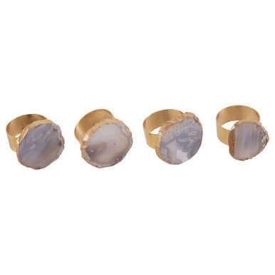 Grey and Gold Napkin Rings | Bowerbird Agata