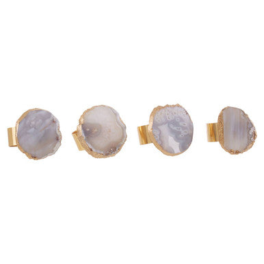 Grey and Gold Napkin Rings | Bowerbird Agata