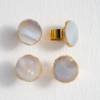 Grey and Gold Napkin Rings | Bowerbird Agata