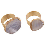 Grey and Gold Napkin Rings | Bowerbird Agata