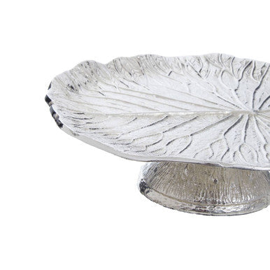 Silver Finish Lotus Leaf Cake Stand | Salma