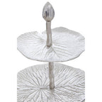 Three Tier Lotus Leaf Silver Cake Stand | Salma