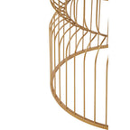Round Gold Wireframe Side Table with Mirrored Top | Avantis