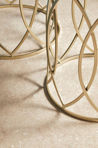 Set of 2 Mirrored Glass Top and Gold Champagne Finish Metal Frame Side Tables | Avantis
