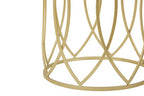 Set of 2 Mirrored Glass Top and Gold Champagne Finish Metal Frame Side Tables | Avantis