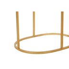 Set of 2 Mirrored Glass Oval Top Side Tables with Gold Finish Metal Frame | Avantis