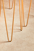 Set of 2 Mirrored Glass Top Rectangular Side Tables with Gold Metal Hairpin Legs | Avantis