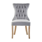 Grey Velvet Buttoned Dining Chair | Kensington Townhouse